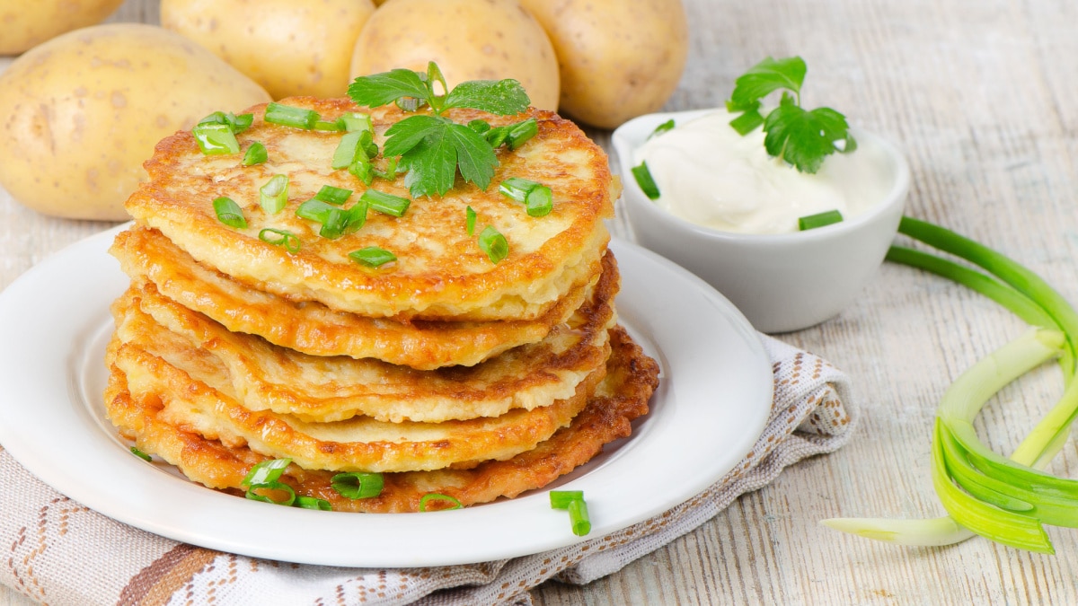 Potato Pancake on a wooden table