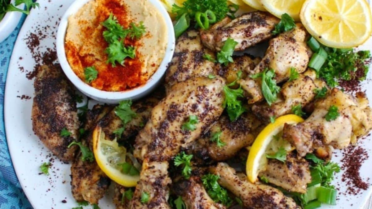 Sumac Lemon Baked Chicken Wings