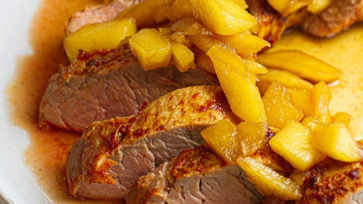 Baked Pork Tenderloin with Apple Compote