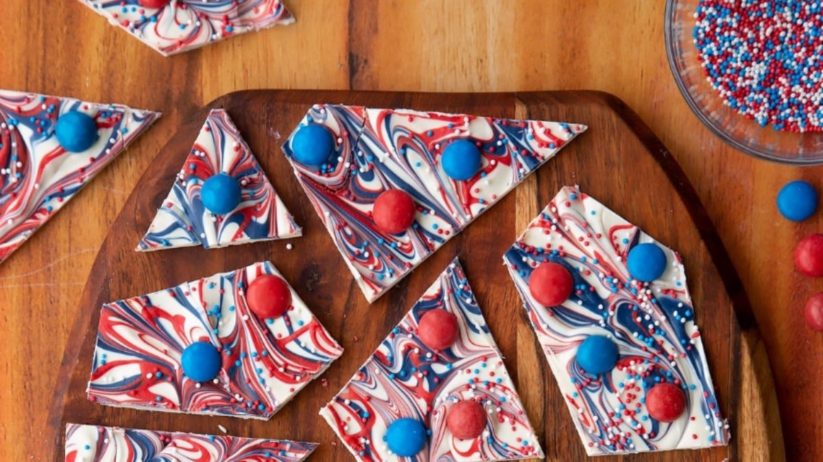 Red White and Blue Bark